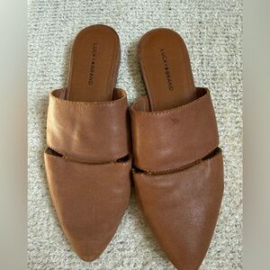 Lucky Brand Women's Tan Leather Mules